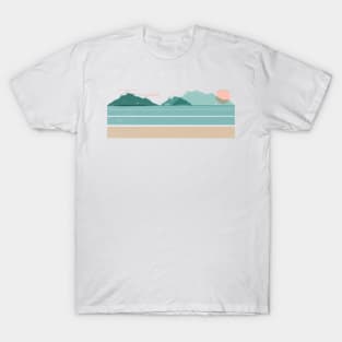 80s Summer Mountain Sunset T-Shirt